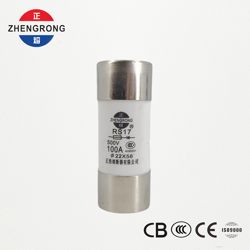 RS17 100A 500V बेलनाकार फास्ट-अभिनय फ्यूज | 22*58mm | CCC प्रमाणित